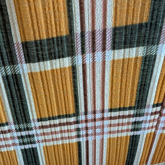 NWT Zara Circular Collection Plaid Wide Leg Jumpsuit Mustard Green Brown Size M - Picture 6 of 10